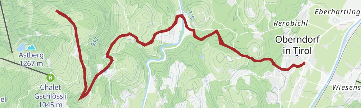 Route map: Von Oberndorf zum Hollenauerkreuz